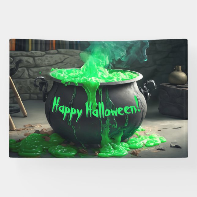 Bubbling Witch's Cauldron Halloween Banner (Horizontal)