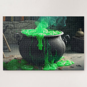 Bubbling Witch's Cauldron Halloween Jigsaw Puzzle
