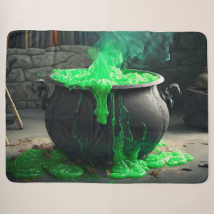 Bubbling Witch's Cauldron Halloween Sherpa Blanket