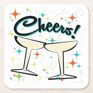 Bubbly A Go-Go! Square Paper Coaster