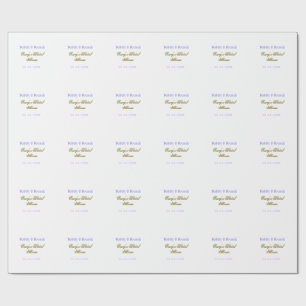 Bubbly and brunch bridal shower name date purple g wrapping paper