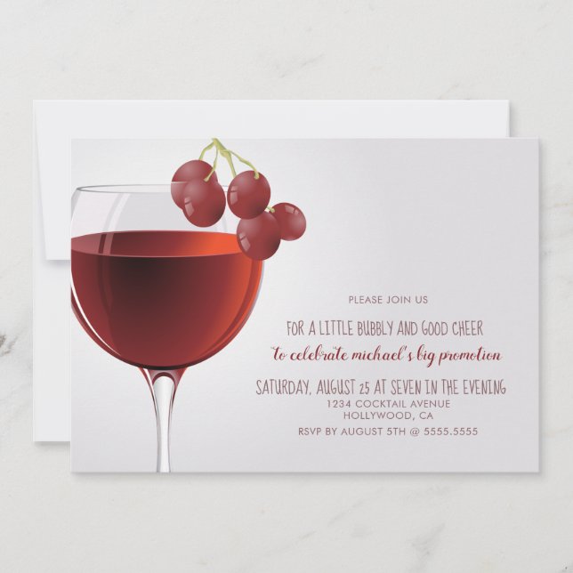 Bubbly and Good Cheer Cocktail Party Invitation (Front)