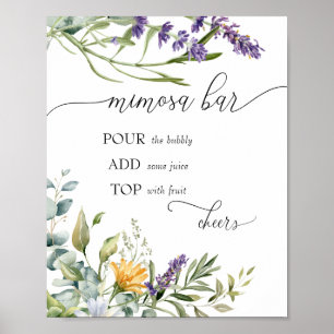 Bubbly Bar Bloom Wildflower Mimosa Bar Poster