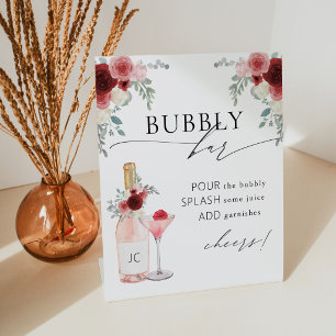 Bubbly Bar Bridal Shower Pedestal Sign