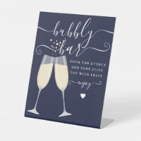 Bubbly Bar Bridal Shower Wedding Navy Blue