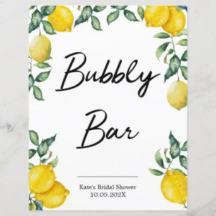 Bubbly Bar lemons sign personalised