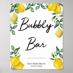 Bubbly Bar lemons sign personalized