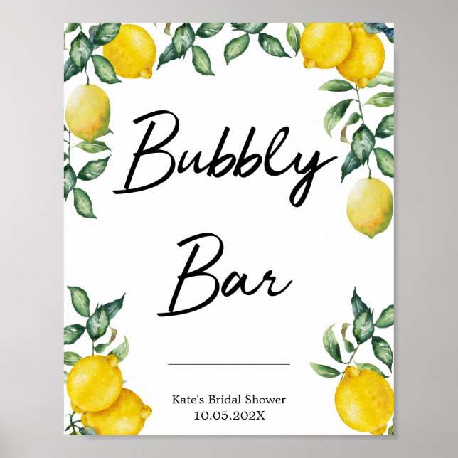 Bubbly Bar lemons sign personalized (Front)