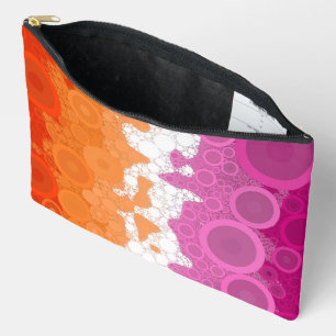 Bubbly Bohemian Groovy Abstract Lesbian Pride Flag Accessory Pouch
