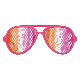 Bubbly Bohemian Groovy Abstract Lesbian Pride Flag Aviator Sunglasses