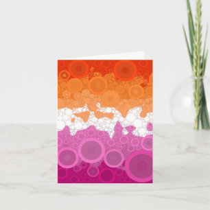 Bubbly Bohemian Groovy Abstract Lesbian Pride Flag Card