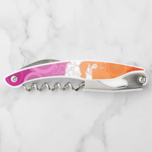 Bubbly Bohemian Groovy Abstract Lesbian Pride Flag Corkscrew