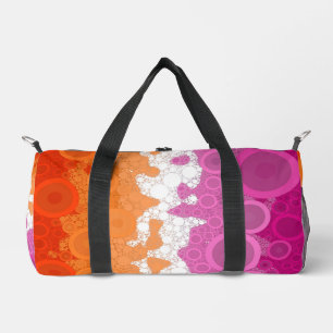 Bubbly Bohemian Groovy Abstract Lesbian Pride Flag Duffle Bag