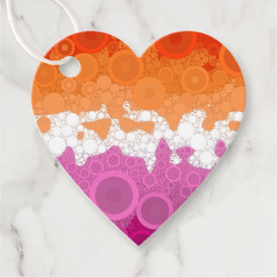 Bubbly Bohemian Groovy Abstract Lesbian Pride Flag Favour Tags