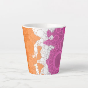 Bubbly Bohemian Groovy Abstract Lesbian Pride Flag Latte Mug