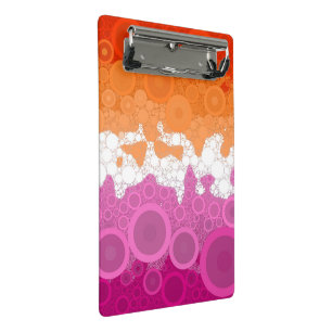 Bubbly Bohemian Groovy Abstract Lesbian Pride Flag Mini Clipboard