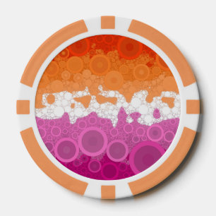 Bubbly Bohemian Groovy Abstract Lesbian Pride Flag Poker Chips