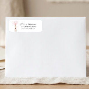 Bubbly Bridal Shower Pink Return Address Label