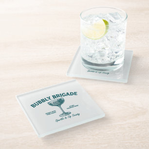 Bubbly Brigade Sparkle & Sip Society Glass Coaster