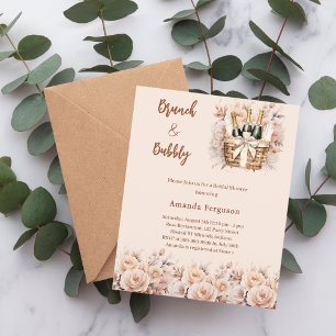 Bubbly brunch cream Bridal Shower invitation