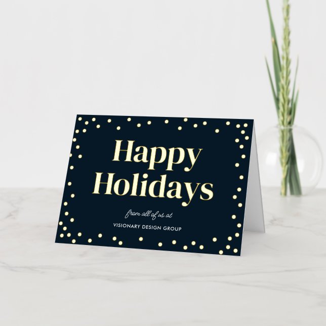 Bubbly Cheer FOIL Business Holiday Card (Front)