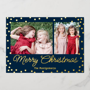 Bubbly Cheer Foil Holiday Card Christmas Card