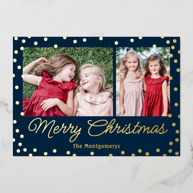 Bubbly Cheer Foil Holiday Card Christmas Card (Front)