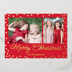 Bubbly Cheer Foil Holiday Card Christmas Card