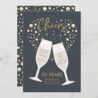 Bubbly Cheers Champagne Wedding Anniversary Party