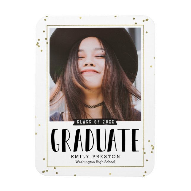 Bubbly Chic Graduation Announcement Magnet (Vertical)
