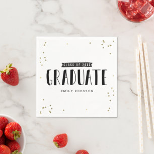 Bubbly Chic Graduation Party Napkins