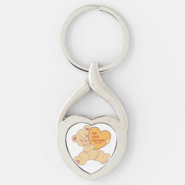 Bubbly Cute Bear Pink Colorway Bangle Bracelet Key Ring (Front)