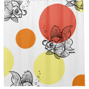 Bubbly Eyed Goldfish Shower Curtain