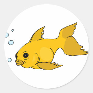 Bubbly Goldfish Classic Round Sticker