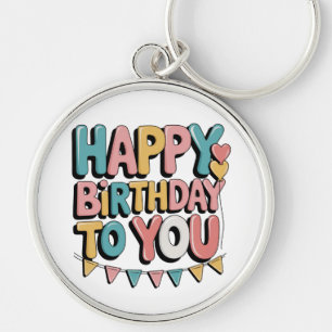 Bubbly Happy Birthday Key Ring