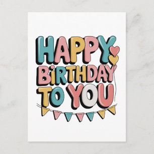 Bubbly Happy Birthday Postcard