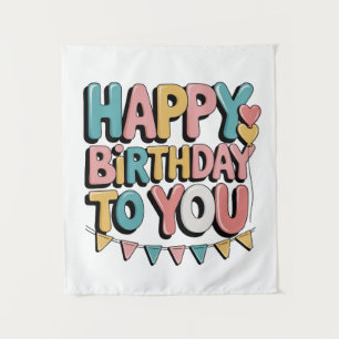 Bubbly Happy Birthday Tapestry