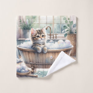 Bubbly Kitten Bath Time Towel Set