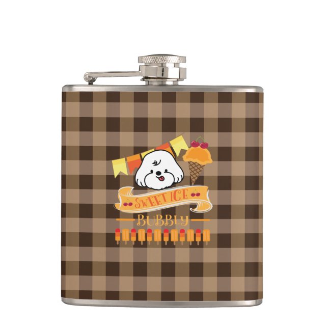 bubbly loves ice cream hip flask (Front)