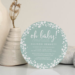 Bubbly Mint   Baby Shower Invitation