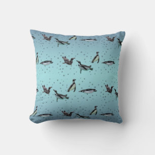 Bubbly Penguins Pillow (Sky Blue Mix)
