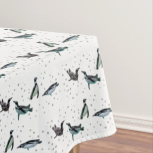Bubbly Penguins Tablecloth (choose colour)