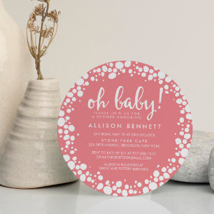 Bubbly Pink Baby Shower Invitation