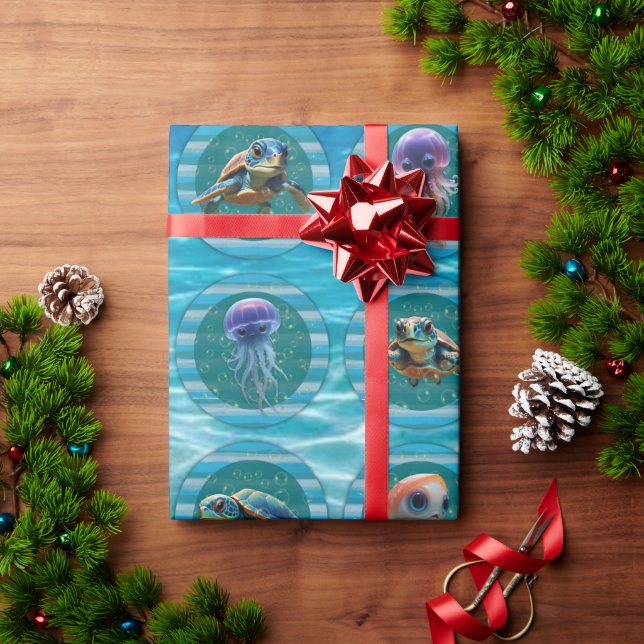 Bubbly Seas 5 Wrapping Paper Rolls  (Holiday Gift)