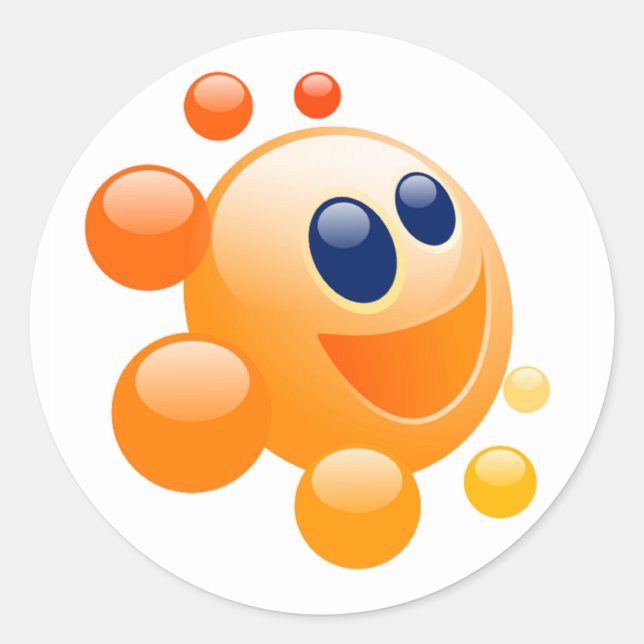 BUBBLY SUN CLASSIC ROUND STICKER (Front)