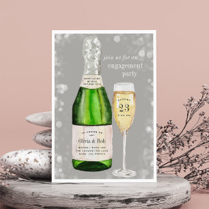 Bubbly Toast   Engagement Party Invitation