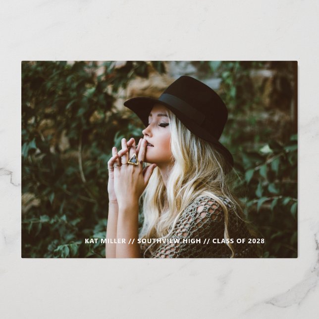 Bubbly Trendy Foil Graduation Announcement (Front)