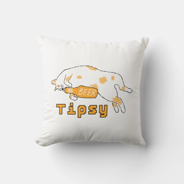 BubblyCuddle Beer Cat Cushion (Front)