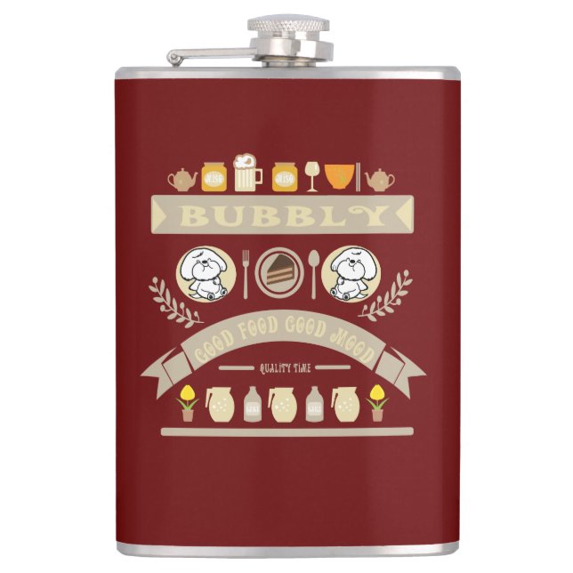Bubbly's full belly hip flask (Front)