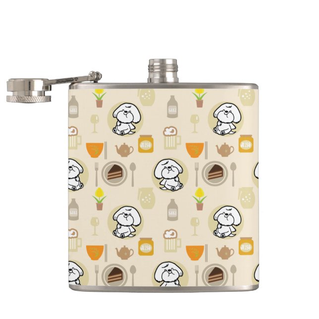 Bubbly's full belly patterns hip flask (Opened)